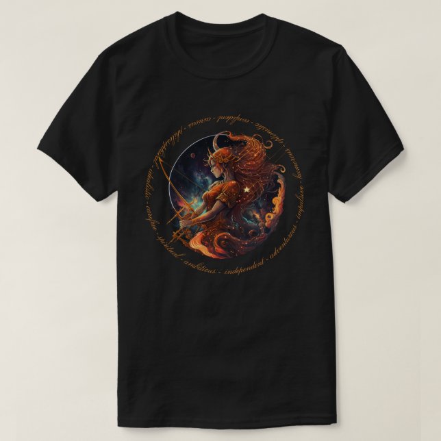 Create Your Own Celestial Sagittarius Zodiac T-Shirt (Design Front)