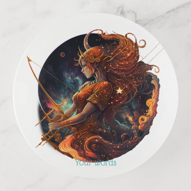 Create Your Own Celestial Sagittarius Zodiac Trinket Tray (Front)