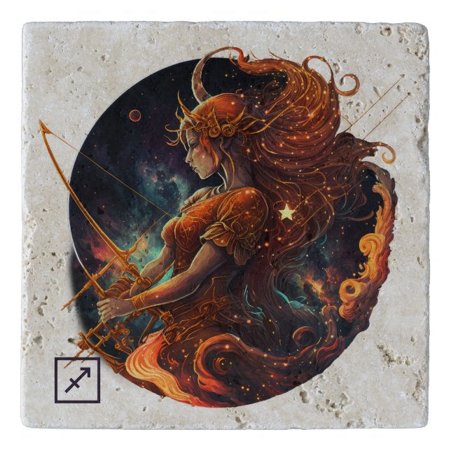 Create Your Own Celestial Sagittarius Zodiac Trivet (Front)