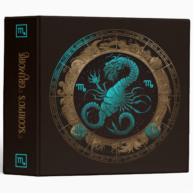 Create Your Own Celestial Scorpio Zodiac 3 Ring Binder (Front/Spine)
