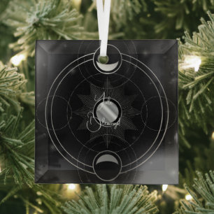 Create Your Own Celestial Silver Moons Tarot Glass Ornament