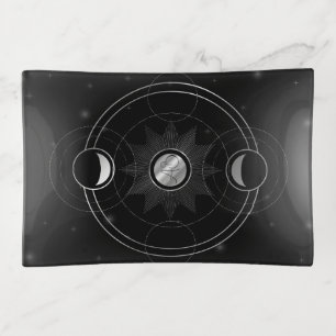 Create Your Own Celestial Silver Moons Tarot Trinket Tray