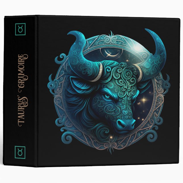 Create Your Own Celestial Taurus Zodiac 3 Ring Binder (Front/Spine)