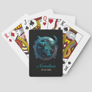 Create Your Own Celestial Taurus Zodiac Poker Cards