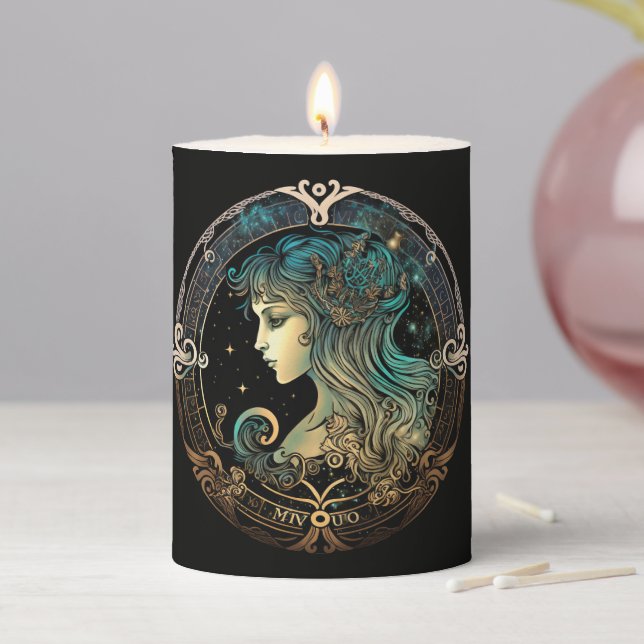 Create Your Own Celestial Virgo Zodiac Pillar Candle (In Situ)