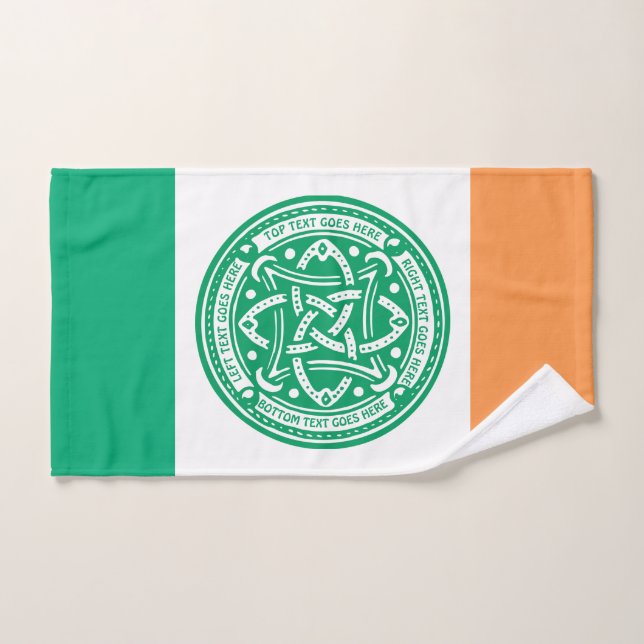 Create Your Own Celtic Knot Shamrock Green Irish Hand Towel (Hand Towel)