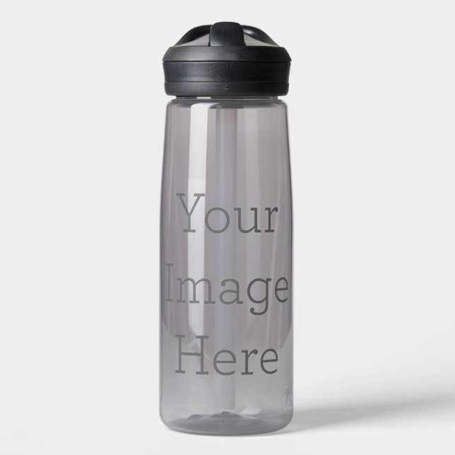 Custom Water Bottle Style: CamelBak Eddy®, Size: Water Bottle (25 oz), Color: Charcoal (Front)
