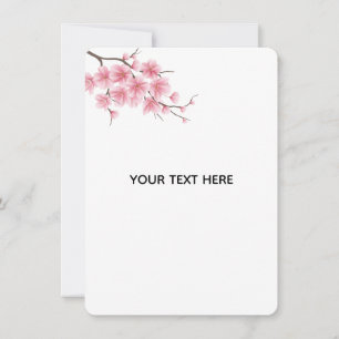 Create Your Own Charry Blossom Flower Note Card