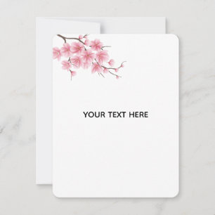 Create Your Own Charry Blossom Flower Note Card