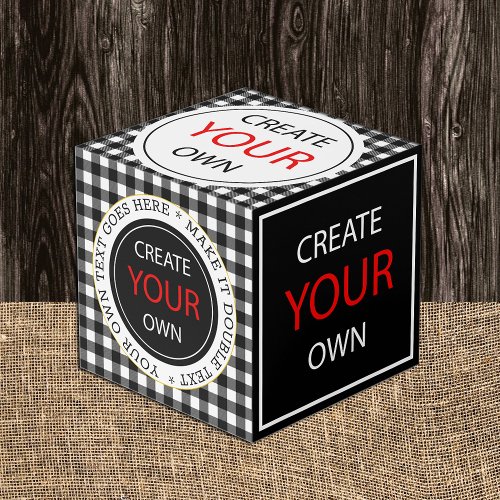 Create Your Own _ Checkered Buffalo Plaid  Custom Cube