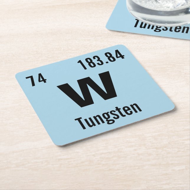 Create Your Own Chemistry Element Square Paper Coaster (Angled)