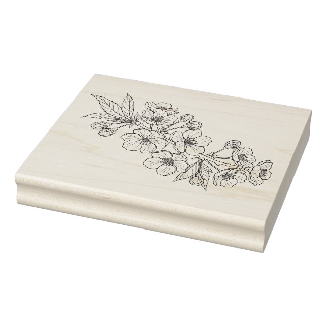 Create Your Own Cherry Blossom Flower Branch Rubber Stamp (Stamp)