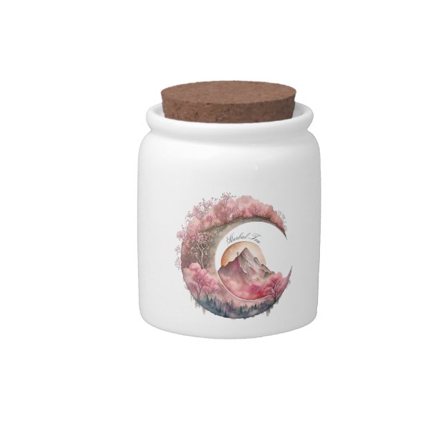 Create Your Own Cherry Blossom Moon Landscape Candy Jar (Front)