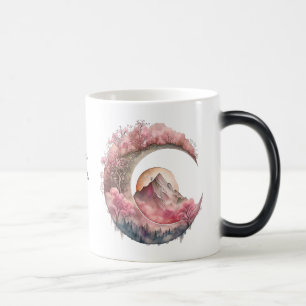 Create Your Own Cherry Blossom Moon Landscape Color Morph Mug