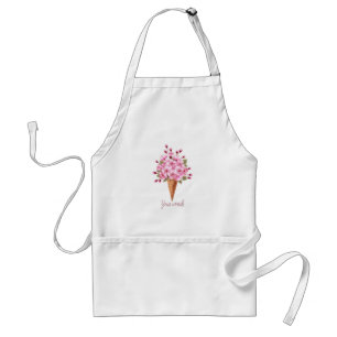 Create Your Own Cherry Blossoms Ice Cream Cone Adult Apron