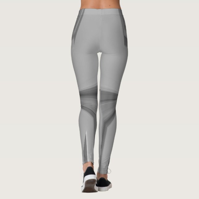Create Your Own Chic Ash Gray Pattern Artistry Leggings (Back)