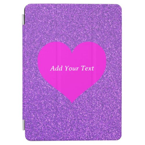 Create Your Own Chic Purple Glitter  Pink Heart  iPad Air Cover