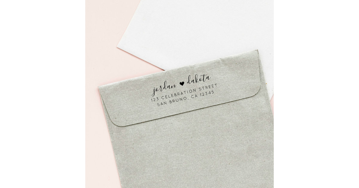 Create Your Own Chic Wedding Return Address Rubber Stamp | Zazzle