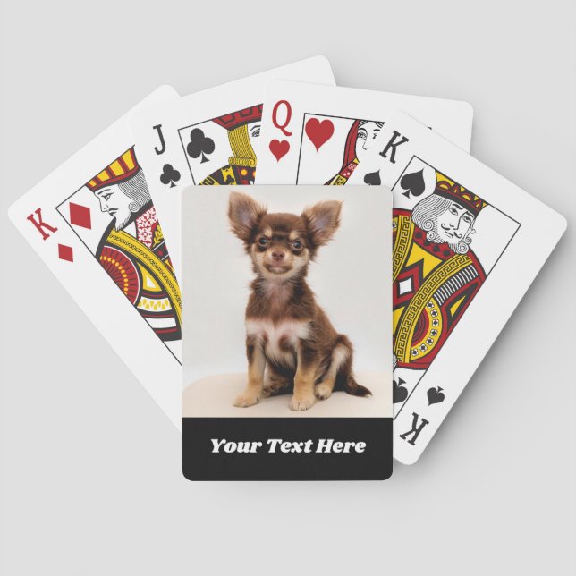 Create Your Own Chihuahua Pet Dog Photo Poker Cards (Back)