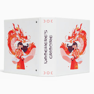 Create Your Own Chinese Fire Dragon Maiden 3 Ring Binder