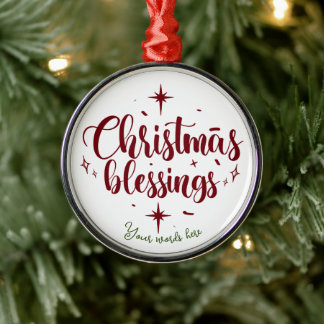 Create Your Own Christmas Blessings Metal Ornament