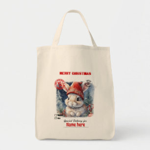 Create Your Own Christmas Bunny Gift Sack Tote Bag