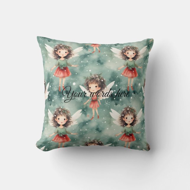 Create Your Own Christmas Faery Throw Pillow (Front)