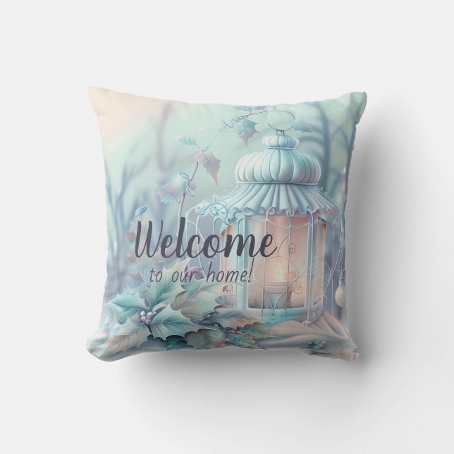 Create Your Own Christmas Fairy Light Throw Pillow (Front)