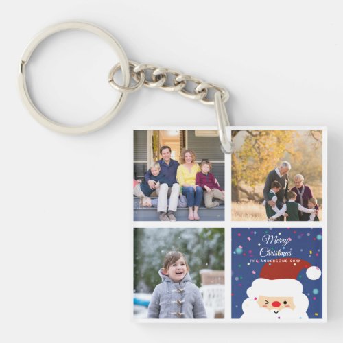 Create Your Own Christmas Family Photo Collage Keychain