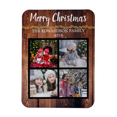 Create your own christmas family photo collage magnet