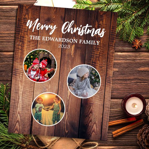 Create your own christmas family photo collage magnet