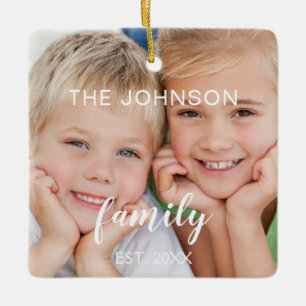 Create Your Own Christmas Family Photo Template Ceramic Ornament