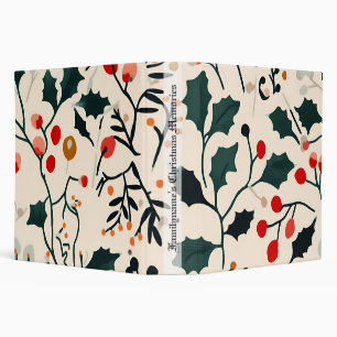 Create Your Own Christmas Holly Berries 3 Ring Binder