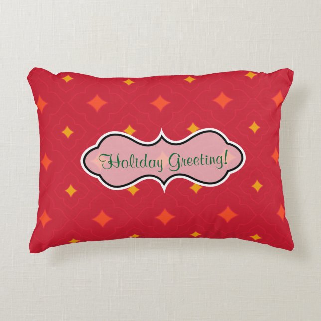 Create Your Own Christmas Patterned Holiday Decorative Pillow (Front)