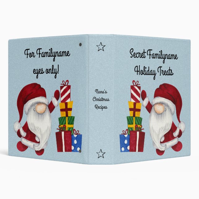 Create Your Own Christmas Presents Gnomes 3 Ring Binder (Background)