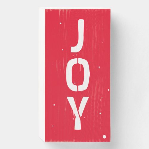 Create Your Own Christmas Red Paint Spatter Joy Wooden Box Sign
