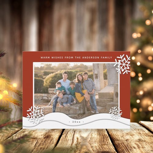 Create Your Own Christmas Snowflakes Family Photo Holiday Card