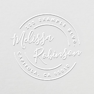 Create Your Own Circle Return Address Script Name Embosser