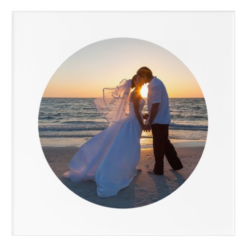 Create Your Own Circle Shape Wedding Photo Acrylic Print