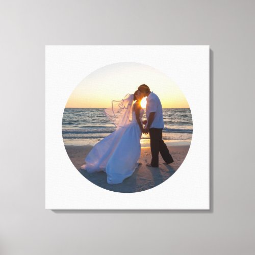 Create Your Own Circle Shape Wedding Photo Canvas Print