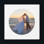 Create Your Own Circle Shape Wedding Photo Metal Print<br><div class="desc">A circle shape template for your destination wedding or island honeymoon photo. Customize the background color if you'd like a colorful look for your 16"x16" metal wall art. You can also create your own personalized text to add a personal touch. This template will create a circle photo against a lot...</div>