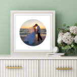 Create Your Own Circle Shape Wedding Photo Poster<br><div class="desc">A circle shape template for your destination wedding or island honeymoon photo. Customize the solid white background color if you'd like a colorful background for your wall art. You can also create your own personalized text to add a personal touch. This template will create a circle photo against empty space,...</div>