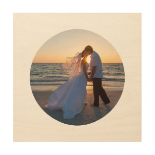 Create Your Own Circle Shape Wedding Photo Wood Wall Art