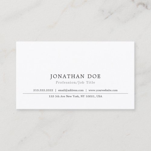 Create Your Own Classic Elegant Simple Template Business Card