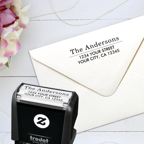 Create Your Own Classic Family Name Return Address Self_inking Stamp
