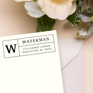 Create Your Own Classic Monogram Return Address Rubber Stamp