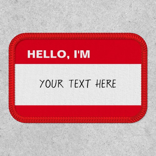 Create Your Own Classic Name Tag Red and White Patch
