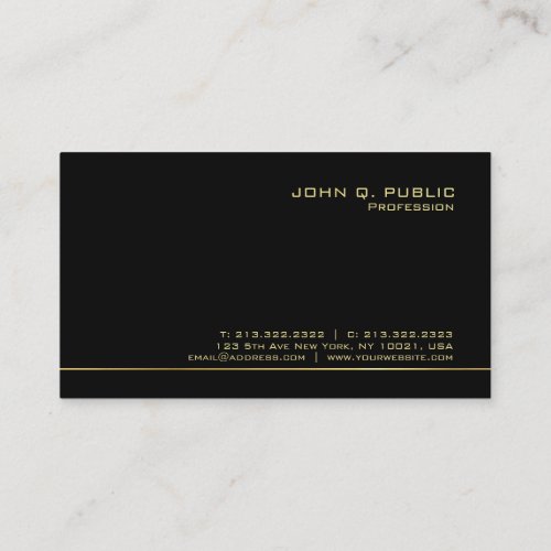 Create Your Own Classy Black and Gold Luxe Business Card