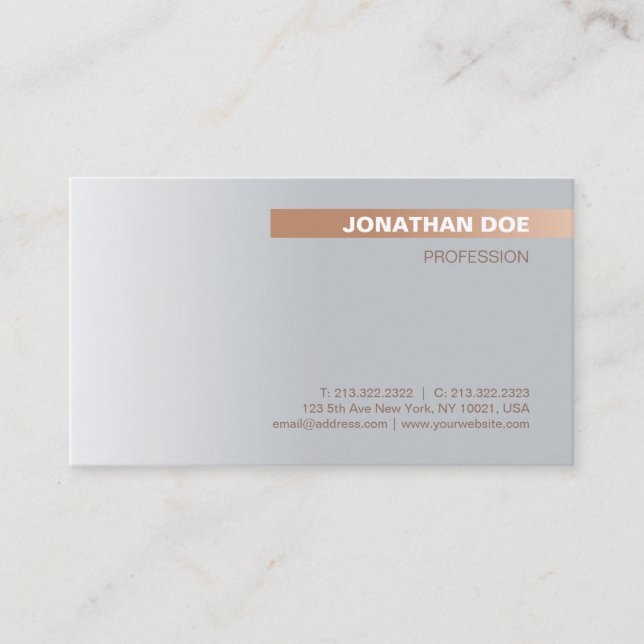 Create Your Own Classy Modern Premium Silk Luxe Business Card (Front)