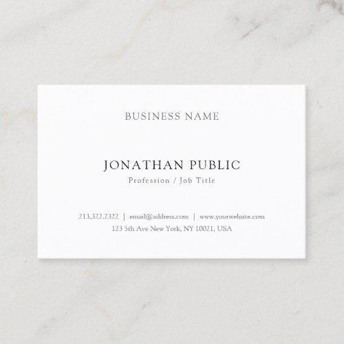 Create Your Own Clean Elegant Modern Easy Plain Business Card